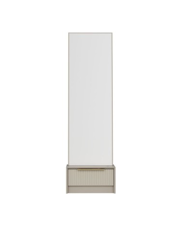 Specchio con base cassetto Kale colore cashmere effetto cannettato