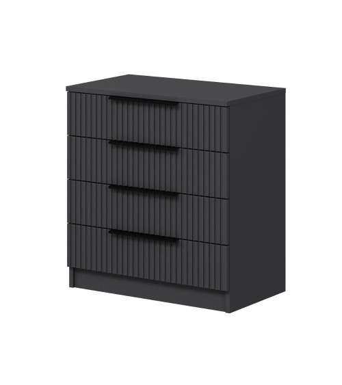 Cassettiera Kale 4 cassetti a filo effetto cannettato colore antracite