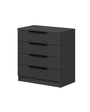 Cassettiera Kale 4 cassetti a filo effetto cannettato colore antracite