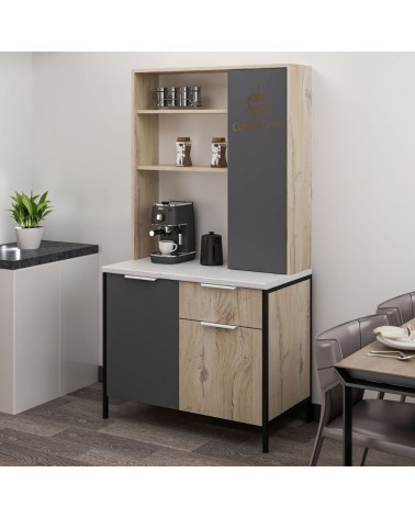 Mobile Multiuso Andy 3 ante e 1 cassetto colore rovere chiaro e antracite
