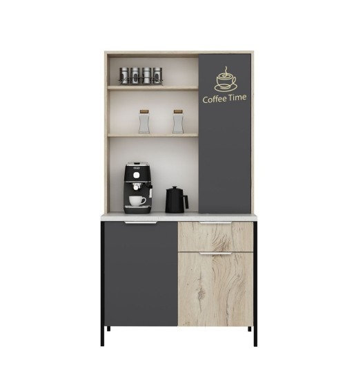 Mobile Multiuso Andy 3 ante e 1 cassetto colore rovere chiaro e antracite