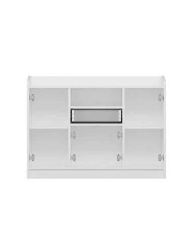 Mobile multiuso Arina con 4 ante 1 cassetto e nicchia a giorno colore bianco