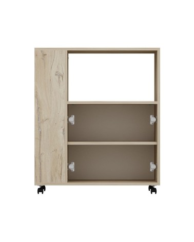 Mobile multiuso Monni struttura colore rovere con 2 ante colore bianche e vani laterali