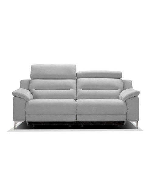 Divani Egeo 3 posti con 2 recliner elettrici in tessuto Munich 38 grigio
