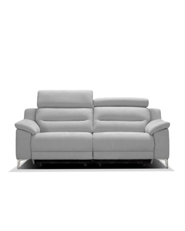 Divani Egeo 3 posti con 2 recliner elettrici in tessuto Munich 38 grigio