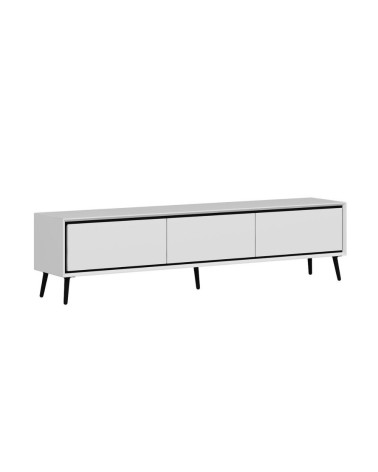 Porta tv Mandy con 3 ante colore bianco e piedini neri