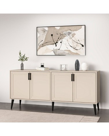 Madia Prime con 4 ante colore cashmere con maniglie e piedini neri