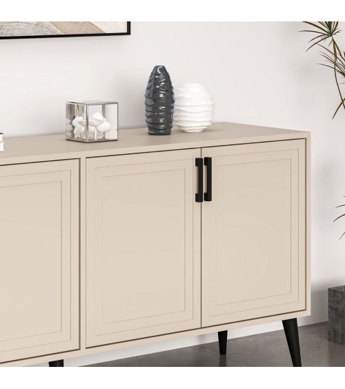 Madia Prime con 4 ante colore cashmere con maniglie e piedini neri