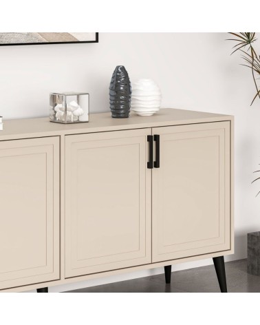 Madia Prime con 4 ante colore cashmere con maniglie e piedini neri