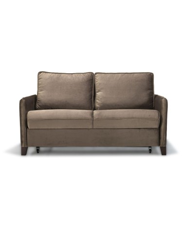 Divano letto 2 posti Alcona con contenitore in tessuto colore cappuccino 67-056