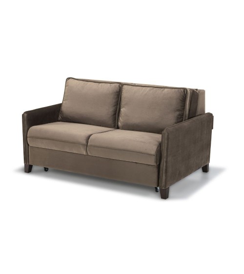 Divano letto 2 posti Alcona con contenitore in tessuto colore cappuccino 67-056