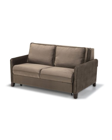 Divano letto 2 posti Alcona con contenitore in tessuto colore cappuccino 67-056