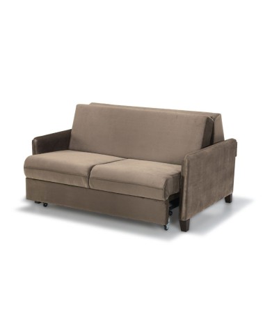 Divano letto 2 posti Alcona con contenitore in tessuto colore cappuccino 67-056