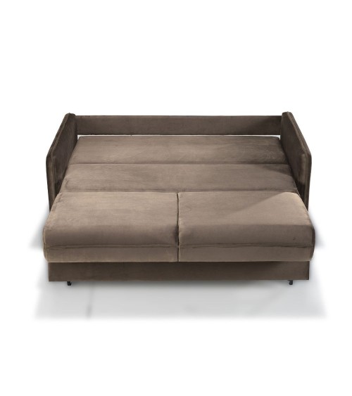 Divano letto 2 posti Alcona con contenitore in tessuto colore cappuccino 67-056