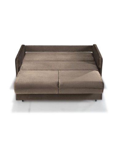 Divano letto 2 posti Alcona con contenitore in tessuto colore cappuccino 67-056