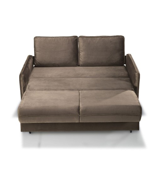 Divano letto 2 posti Alcona con contenitore in tessuto colore cappuccino 67-056