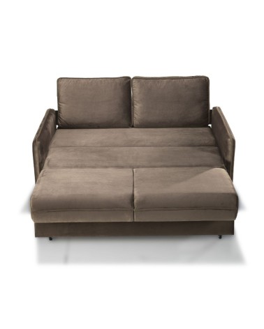 Divano letto 2 posti Alcona con contenitore in tessuto colore cappuccino 67-056