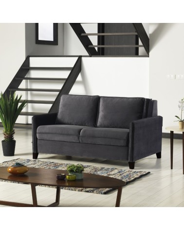 Divano letto 2 posti Alcona con contenitore in tessuto colore grigio 57-056