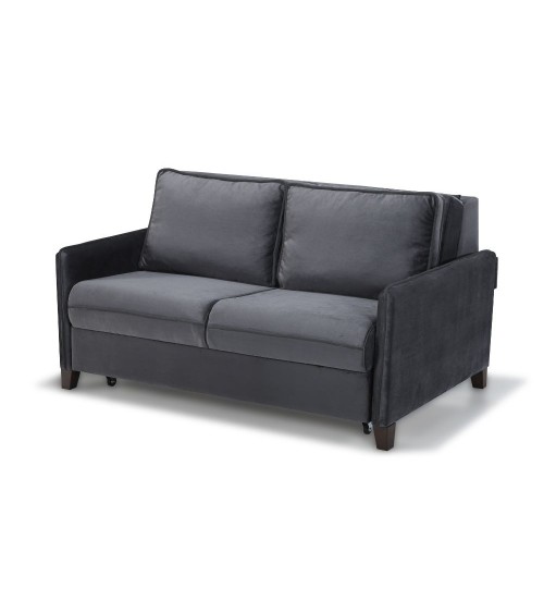 Divano letto 2 posti Alcona con contenitore in tessuto colore grigio 57-056