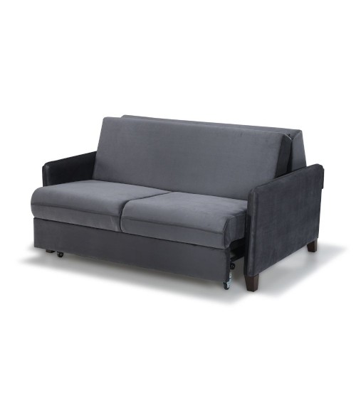Divano letto 2 posti Alcona con contenitore in tessuto colore grigio 57-056