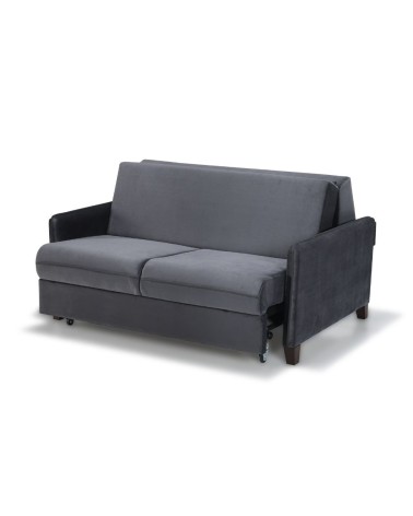 Divano letto 2 posti Alcona con contenitore in tessuto colore grigio 57-056