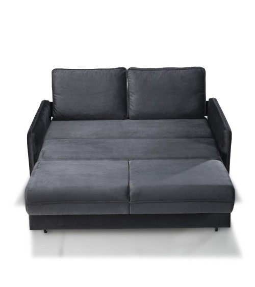 Divano letto 2 posti Alcona con contenitore in tessuto colore grigio 57-056