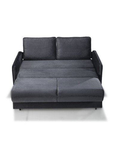 Divano letto 2 posti Alcona con contenitore in tessuto colore grigio 57-056