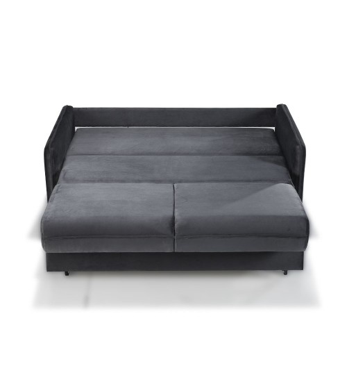 Divano letto 2 posti Alcona con contenitore in tessuto colore grigio 57-056