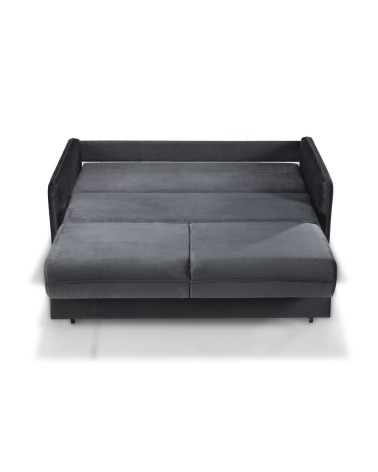 Divano letto 2 posti Alcona con contenitore in tessuto colore grigio 57-056