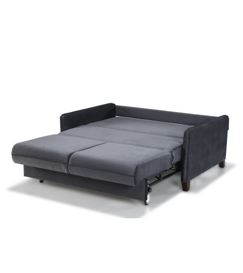 Divano letto 2 posti Alcona con contenitore in tessuto colore grigio 57-056