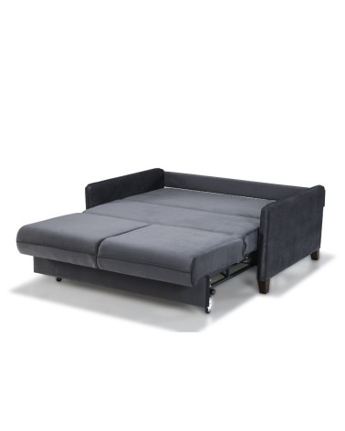 Divano letto 2 posti Alcona con contenitore in tessuto colore grigio 57-056