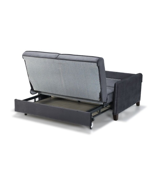 Divano letto 2 posti Alcona con contenitore in tessuto colore grigio 57-056