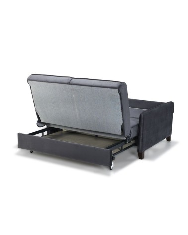 Divano letto 2 posti Alcona con contenitore in tessuto colore grigio 57-056