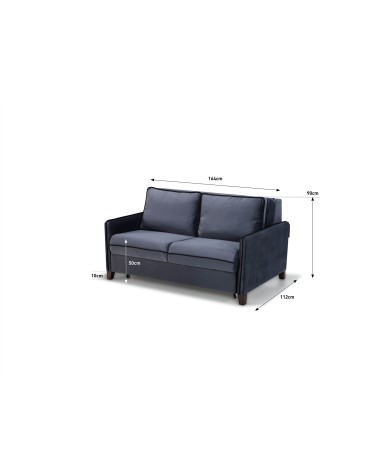 Divano letto 2 posti Alcona con contenitore in tessuto colore grigio 57-056