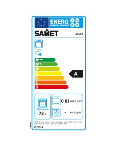 Forno elettrico statico Samet Zeus2  da incasso 6 funzioni nero classe A