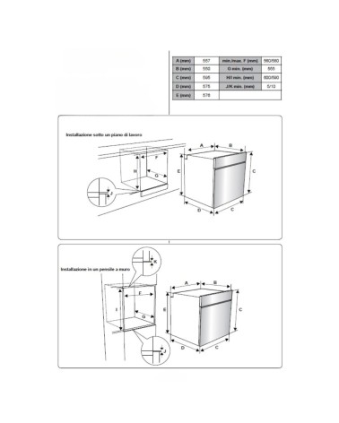 Forno elettrico statico Samet Zeus2  da incasso 6 funzioni nero classe A