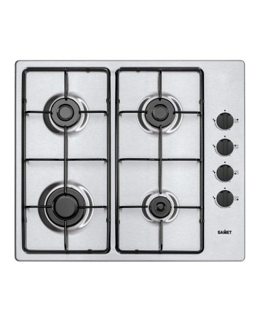 Piano cottura Samet Ariane2025 a gas 4 fuochi con manopole laterali inox