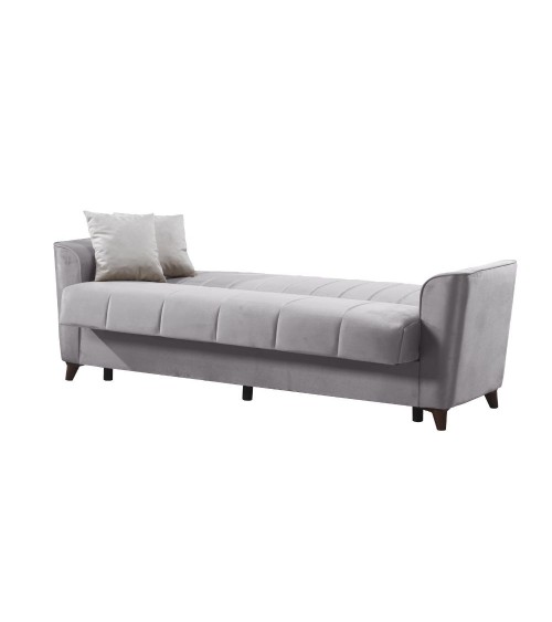 Divano letto Duca con contenitore in velluto Setra grigio
