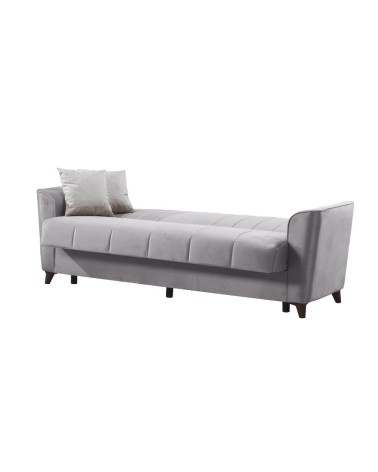 Divano letto Duca con contenitore in velluto Setra grigio