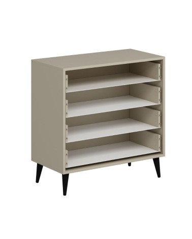 Cassettiera Prime 4 cassetti colore cashmere con maniglie e piedini neri