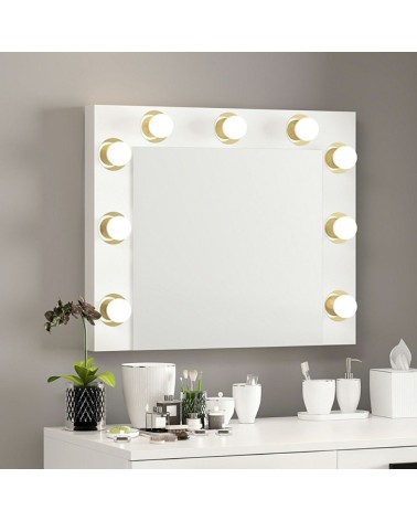 Specchio trucco Armin colore bianco con luci LED lampadine non incluse