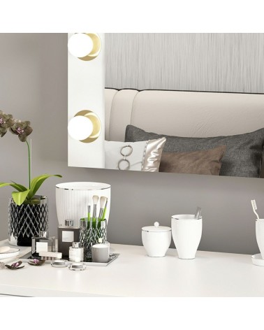 Specchio trucco Armin colore bianco con luci LED lampadine non incluse
