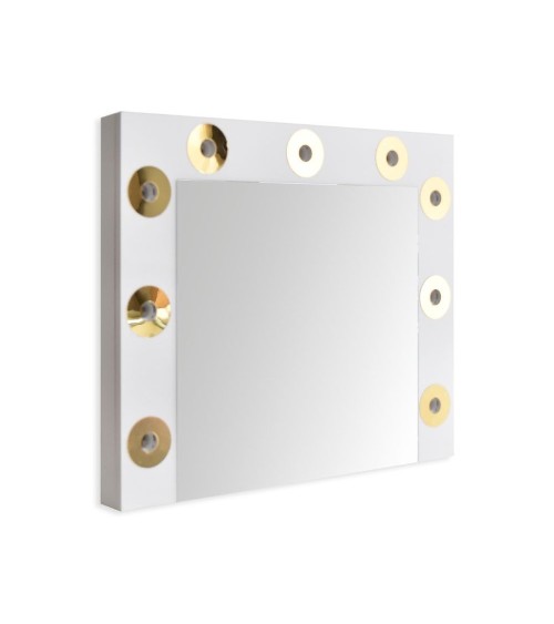 Specchio trucco Armin colore bianco con luci LED lampadine non incluse