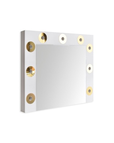 Specchio trucco Armin colore bianco con luci LED lampadine non incluse