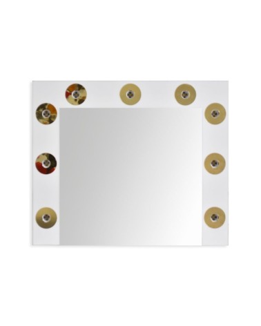 Specchio trucco Armin colore bianco con luci LED lampadine non incluse