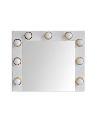 Specchio trucco Armin colore bianco con luci LED lampadine non incluse