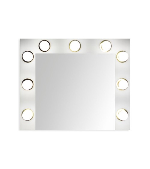 Specchio trucco Armin colore bianco con luci LED lampadine non incluse