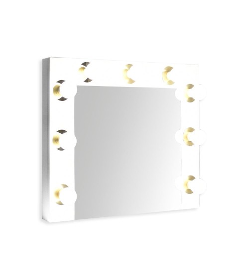 Specchio trucco Armin colore bianco con luci LED lampadine non incluse
