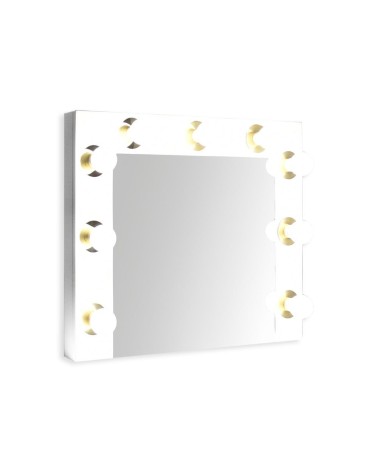 Specchio trucco Armin colore bianco con luci LED lampadine non incluse