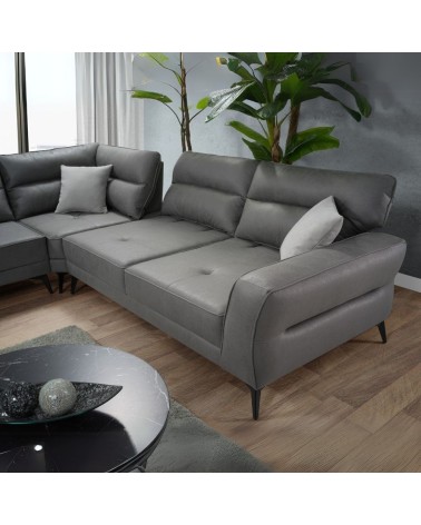 Divano angolare Sigmar 300x250xP77xH100 in Prada 6 grigio